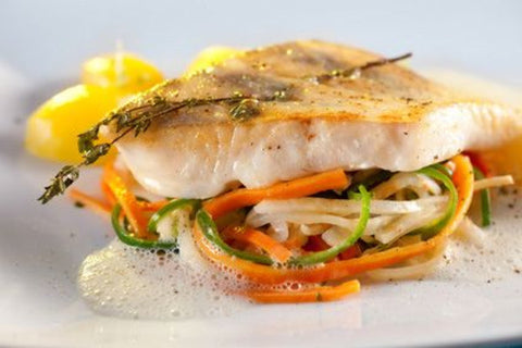 Champagner und Fisch